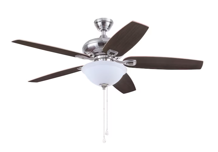 52" BRSH NICK CEILING FAN W/ ROD